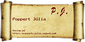 Poppert Júlia névjegykártya